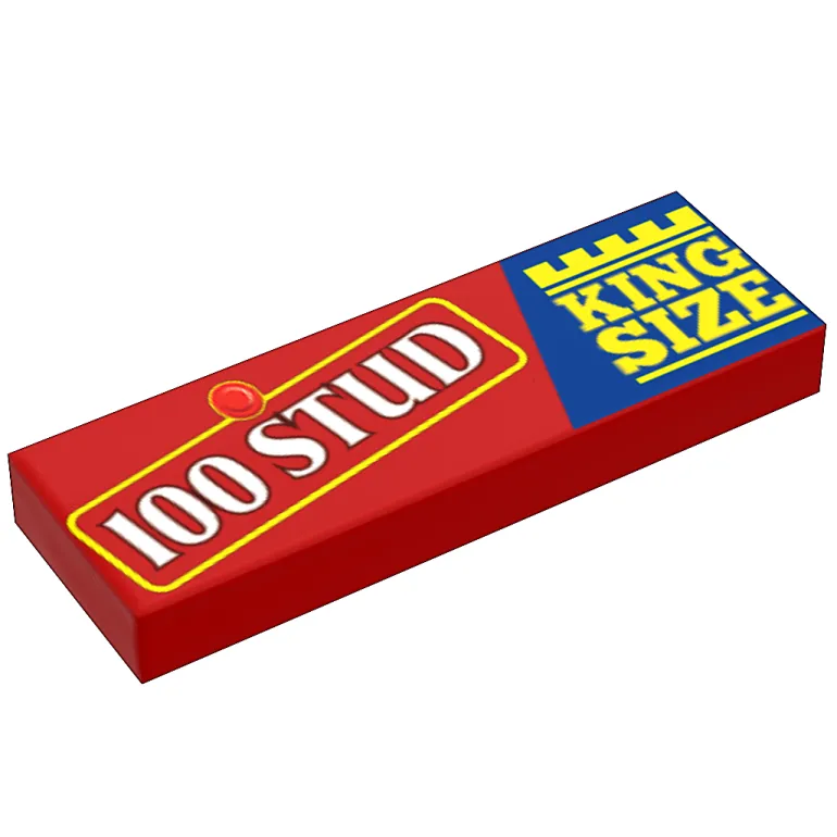 The Brick Show Shop 100 Stud Candy (King Size) - B3 Customs® Printed 1x3 Tile on LEGO elements