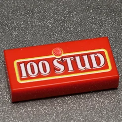 The Brick Show Shop 100 Stud Custom Printed 1x2 Tile made using LEGO part - B3 Customs