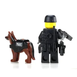 The Brick Show Shop SWAT Police Officer w/ K9 - Custom LEGO Military Minifig