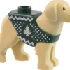 The Brick Show Shop Tan Dog / Labrador with Christmas Holiday Sweater - LEGO City Minifigu