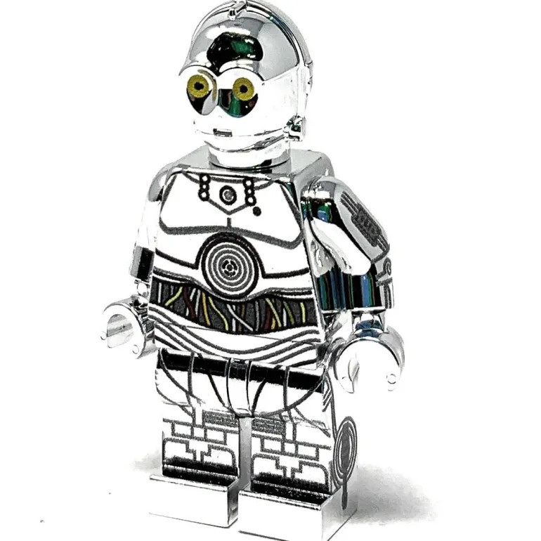 The Brick Show Shop TC-14 Droid (Silver Chrome) - Custom LEGO Star Wars Minifigure