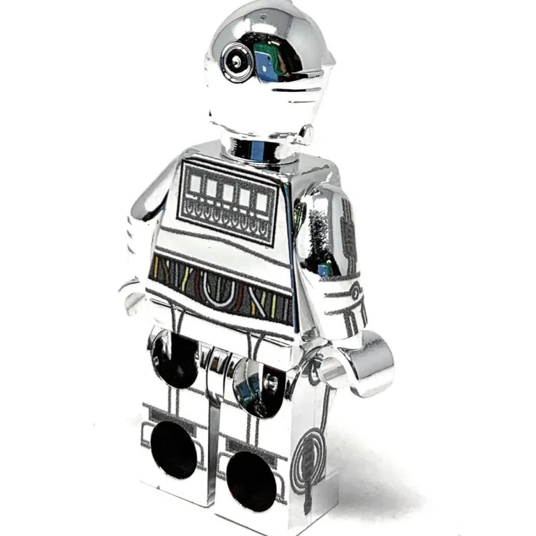 The Brick Show Shop TC-14 Droid (Silver Chrome) - Custom LEGO Star Wars Minifigure