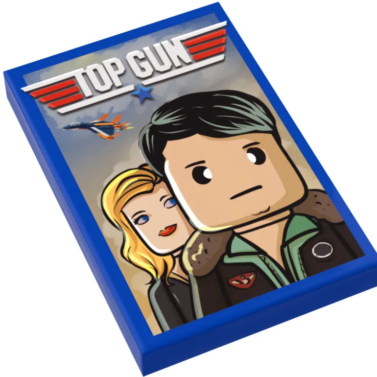 The Brick Show Shop Top Guy Movie Cover (2x3 Tile) made using LEGO parts - B3 Customs