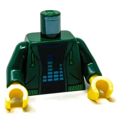 The Brick Show Shop Torso, Dark Green Hoodie with Equalizer Bars Pattern - Official LEGO®