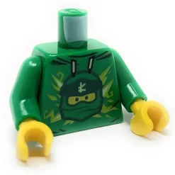 The Brick Show Shop Torso, Green Hoodie with Ninjago Lloyd's Head - Official LEGO® Part