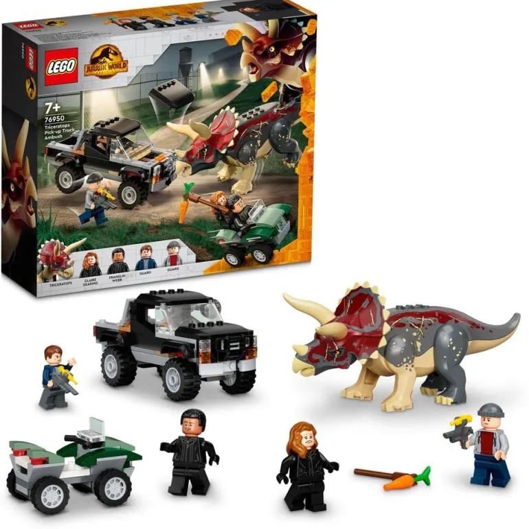 The Brick Show Shop Triceratops Pickup Truck Ambush - LEGO Jurassic World Set (76950)