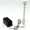 The Brick Show Shop White Light-Up Lamp Post (White Light) on Brick with Cord for LEGO Compatible