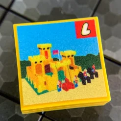 The Brick Show Shop Yellow Castle Set 375 - Custom Printed 2x2 Tile