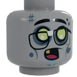 The Brick Show Shop Zombie #4 Minifig Head w/ Glasses made using LEGO parts - B3 Customs