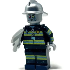 The Brick Show Shop Zombie Firefighter - Custom Minifig made using LEGO parts
