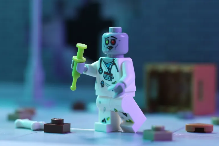 The Brick Show Shop Zombie Nurse - Custom Minifig made using LEGO parts